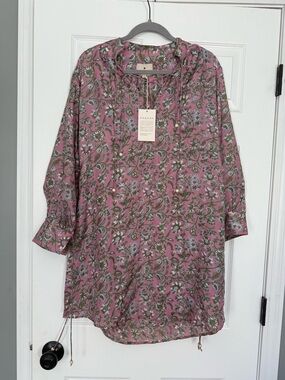 HANNAH Artwear Floral Pink silk dress- size 0